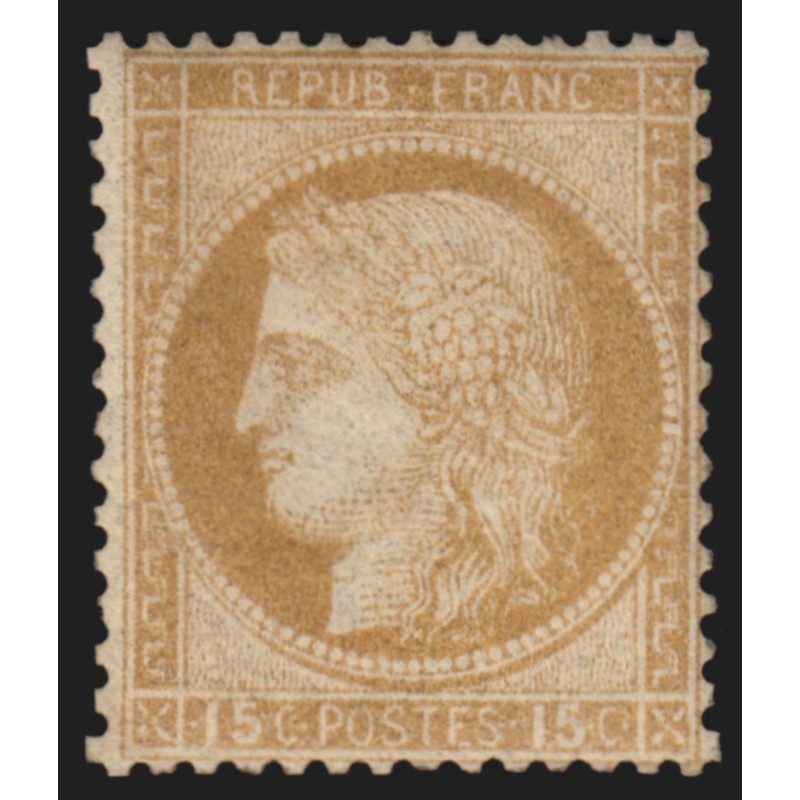 n°55, Cérès 15c bistre, neuf * infime trace de charnière, signé CALVES - TB