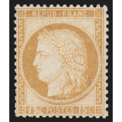 n°55, Cérès 15c bistre, neuf * légère trace de charnière, signé - TB