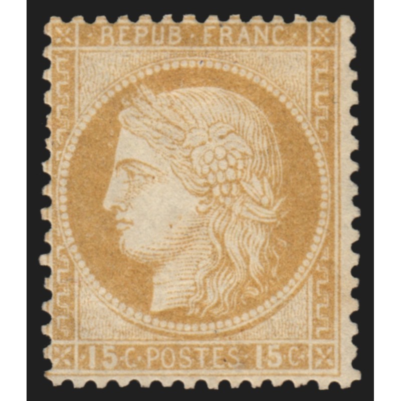 n°55, Cérès 15c bistre, neuf * avec charnière - TB