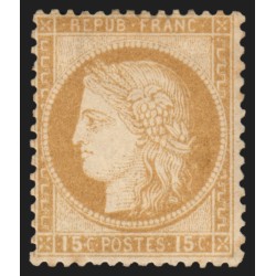 n°55, Cérès 15c bistre, neuf * avec charnière, signé A.BRUN - B/TB