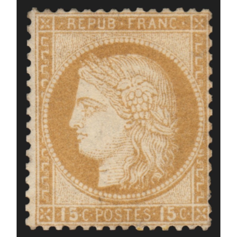 n°55, Cérès 15c bistre, neuf * avec charnière - B/TB