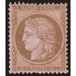 n°58, Cérès 10c brun sur rose, neuf * avec trace de charnière - B/TB