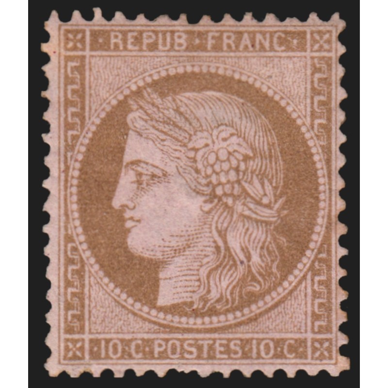 n°58, Cérès 10c brun sur rose, neuf * avec trace de charnière - B/TB