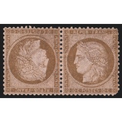 n°58c, paire tête-bêche, Cérès 10c brun sur rose, neuf (*) sans gomme - RARE