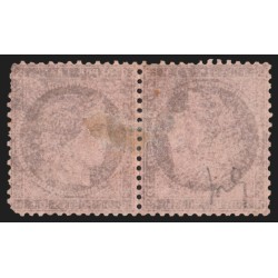 n°58c, paire tête-bêche, Cérès 10c brun sur rose, neuf (*) sans gomme - RARE