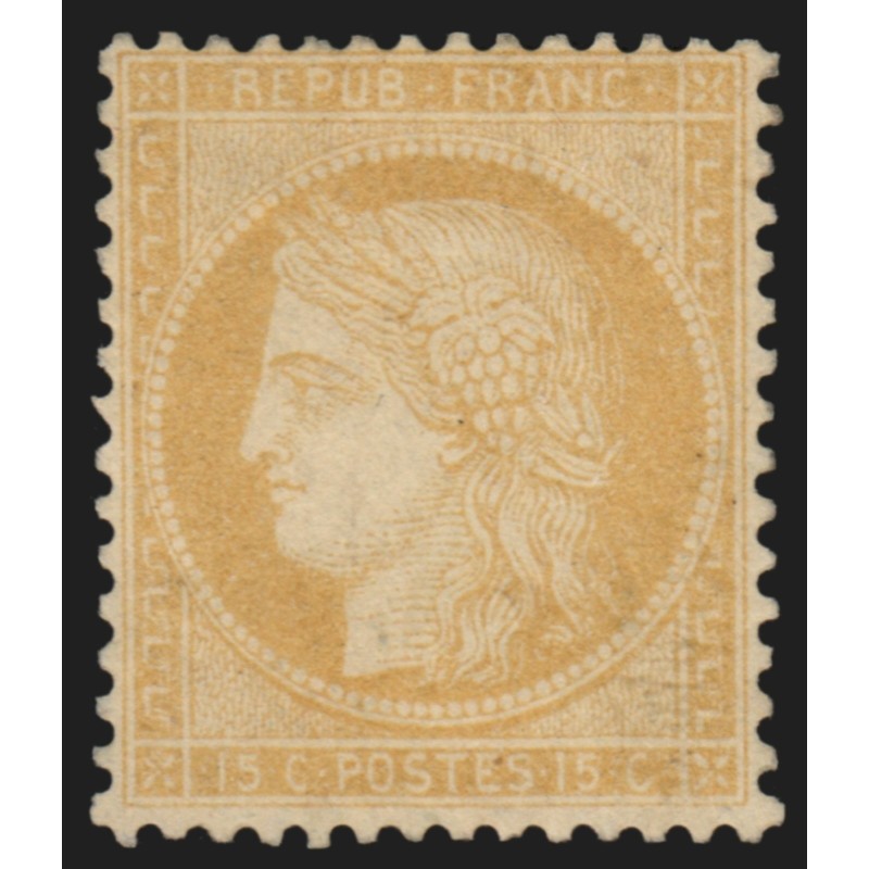 n°59, Cérès 15c bistre, neuf * trace de charnière, signé JF.BRUN - TB