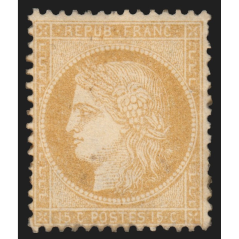 n°59, Cérès 15c bistre, neuf * légère trace de charnière GNO - B/TB