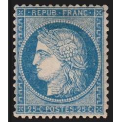 n°60A, variété "à la cigarette", Cérès 25c bleu, neuf ** sans charnière - TB