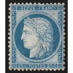 n°60C, Cérès 25c bleu, Type III, neuf * gomme GNO, signé JF.BRUN - TB