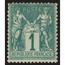 n°61, Sage 1c vert, Type I, neuf * avec légère trace de charnière - B/TB