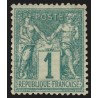 n°61, Sage 1c vert, Type I, neuf * avec trace de charnière - B/TB
