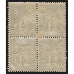 n°63, bloc de quatre, Sage 4c vert, Type I, neuf * avec charnière, signé CERES
