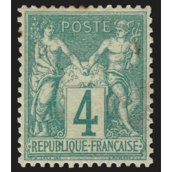 n°63, Sage 4c vert, Type I, neuf * avec charnière, rousseurs mais joli centrage