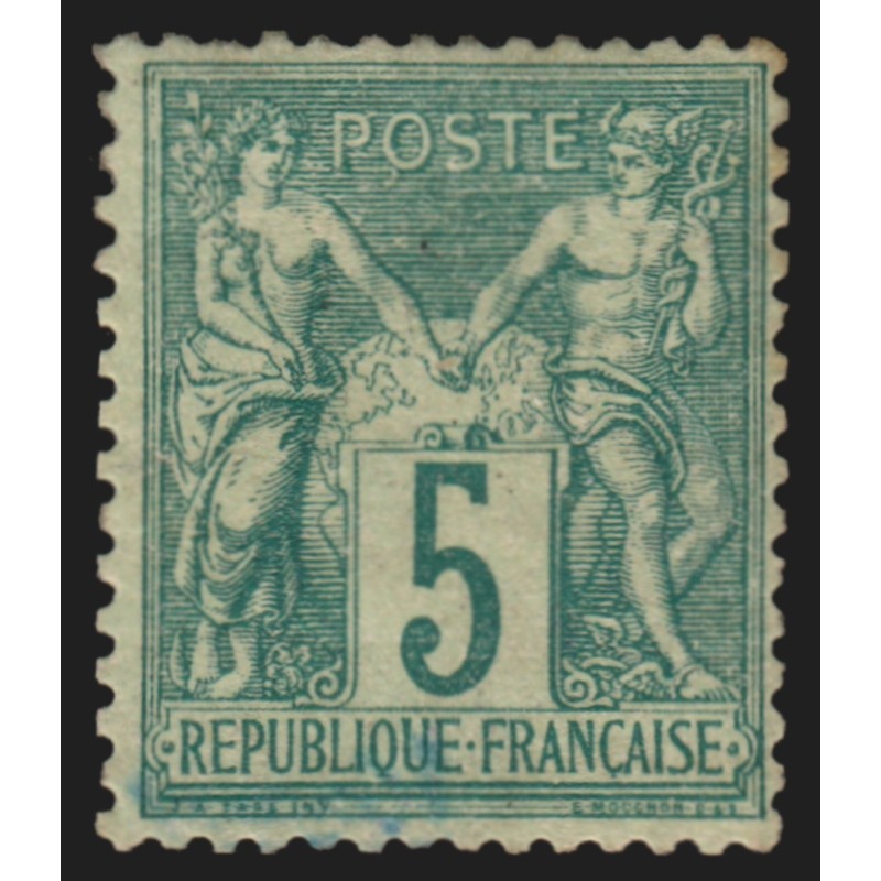 n°64, Sage 5c vert, Type I, neuf * avec charnière GNO - BEAU D'ASPECT