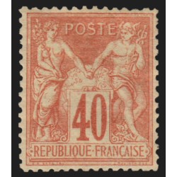 n°70, Sage 40c rouge-orange, Type I, neuf * légère trace de charnière - SUPERBE