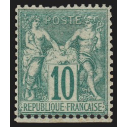 n°65, petit bord de feuille, Sage 10c vert, Type I, neuf * , signé COSTES