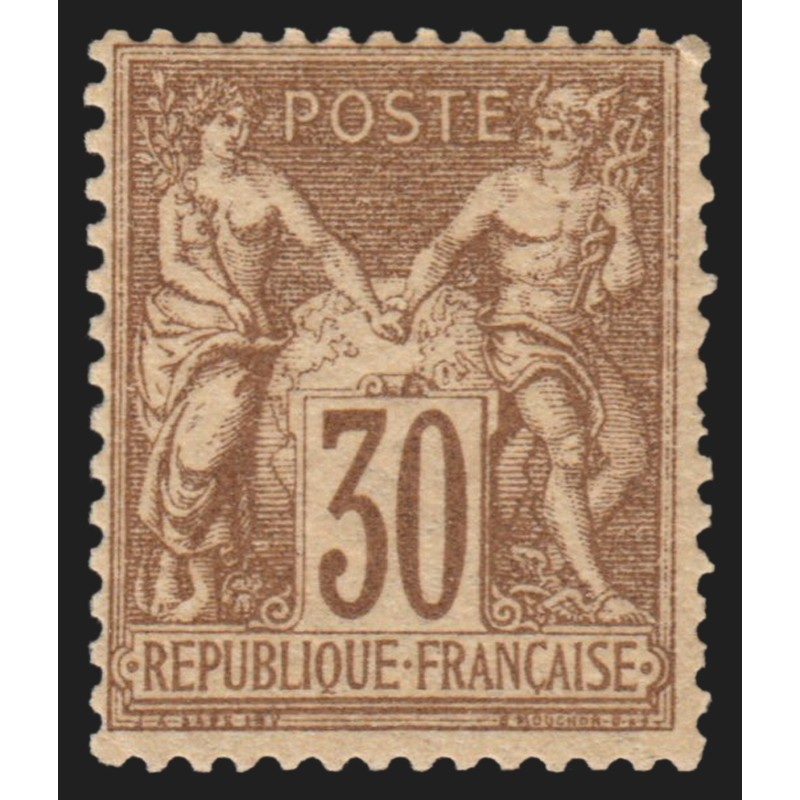 n°69, Sage 30c brun-clair, Type I, neuf * légère trace de charnière - B/TB
