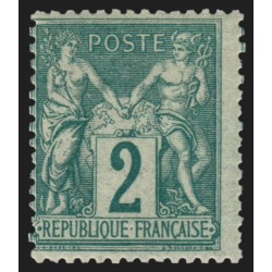n°74, Sage 2c vert, Type II, neuf ** sans charnière, décentré - TB