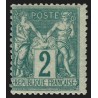n°74, Sage 2c vert, Type II, neuf ** sans charnière, décentré - TB