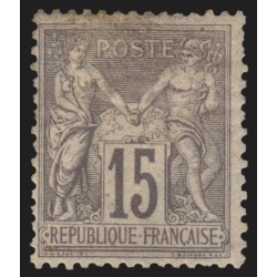 n°77, Sage 15c gris, Type II, neuf * avec charnière GNO - TB