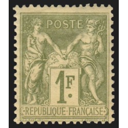 n°82, Sage 1fr. olive-clair, Type II, neuf * légère trace de charnière - TB