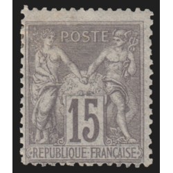 n°77, Sage 15c gris, Type II, neuf * avec charnière, signé SCHELLER - TB