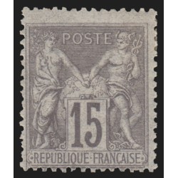 n°77, Sage 15c gris, Type II, neuf * avec charnière - TB