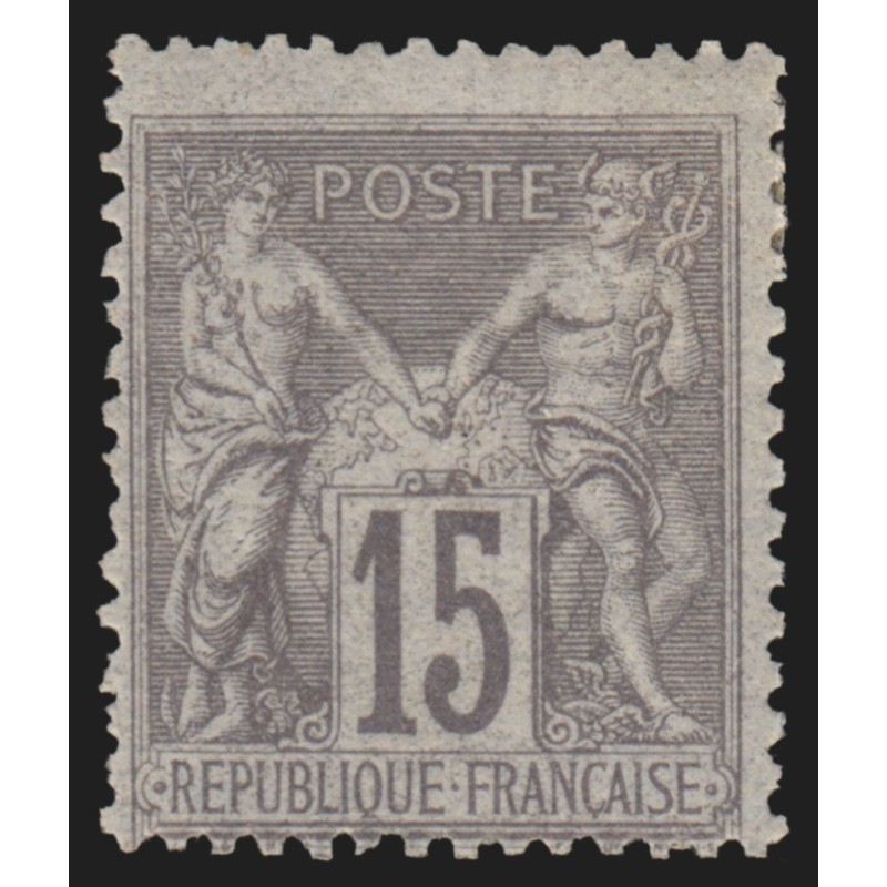 n°77, Sage 15c gris, Type II, neuf * avec charnière - TB
