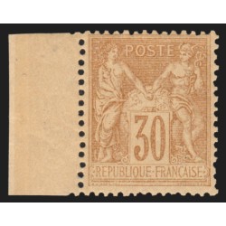 n°80, bord de feuille, Sage 30c brun-jaune, Type II, neuf ** sans charnière TTB