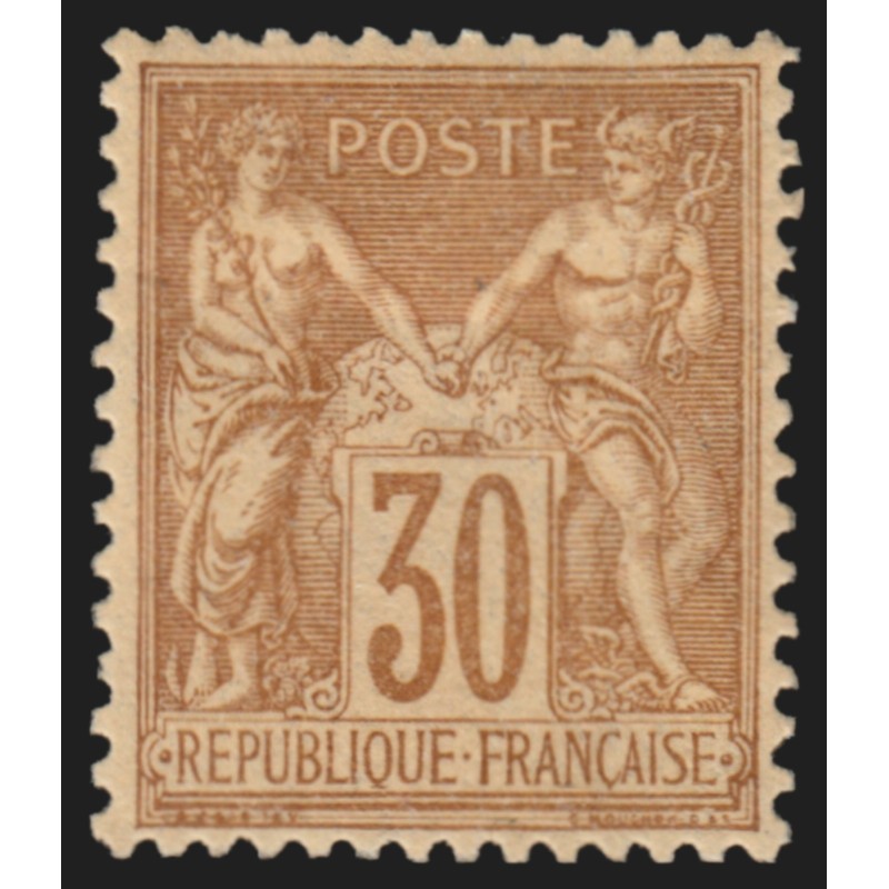n°80, Sage 30c brun-jaune, Type II, neuf * avec charnière - TTB