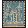 n°90, Sage 15c bleu, neuf * avec légère trace de charnière - TB