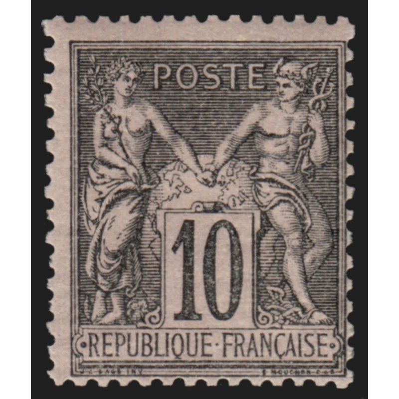 n°89, Sage 10c noir sur lilas, Type II, neuf ** sans charnière - TB
