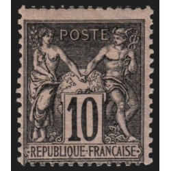 n°89, Sage 10c noir sur lilas, Type II, neuf * légère trace de charnière - TB