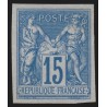 n°90d, émission Granet, non-dentelé, Sage 15c bleu, neuf (*) sans gomme - TB