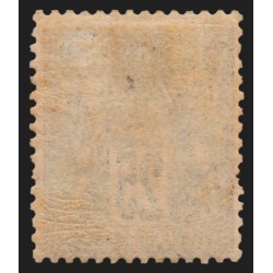 n°91, Sage 25c noir sur rouge, neuf * légère trace de charnière, 1 dent courte