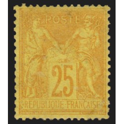 n°92, Sage 25c bistre sur jaune, neuf (*) sans gomme - TB