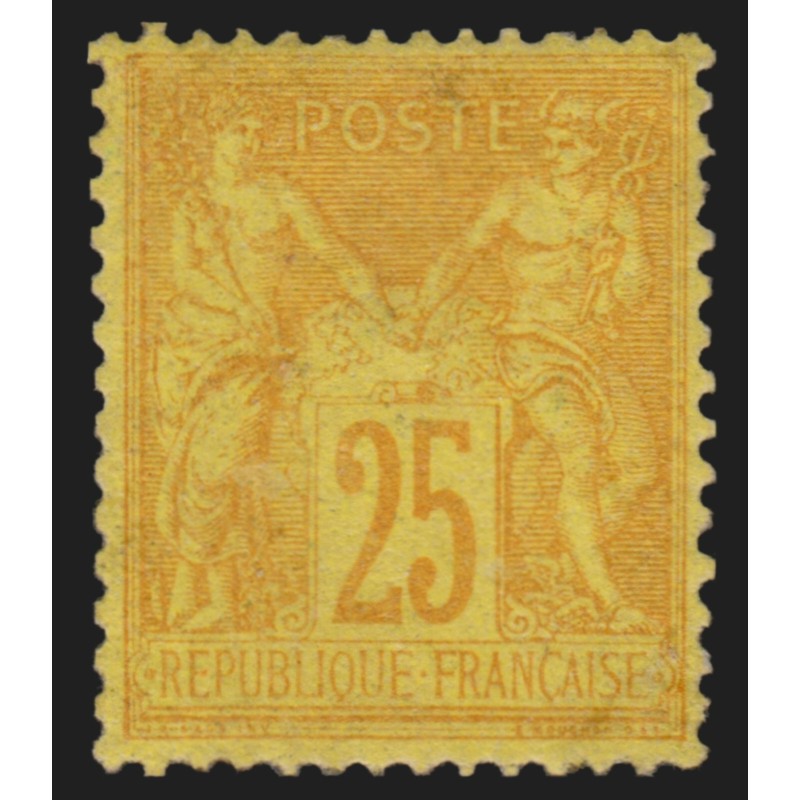n°92, Sage 25c bistre sur jaune, neuf (*) sans gomme - TB