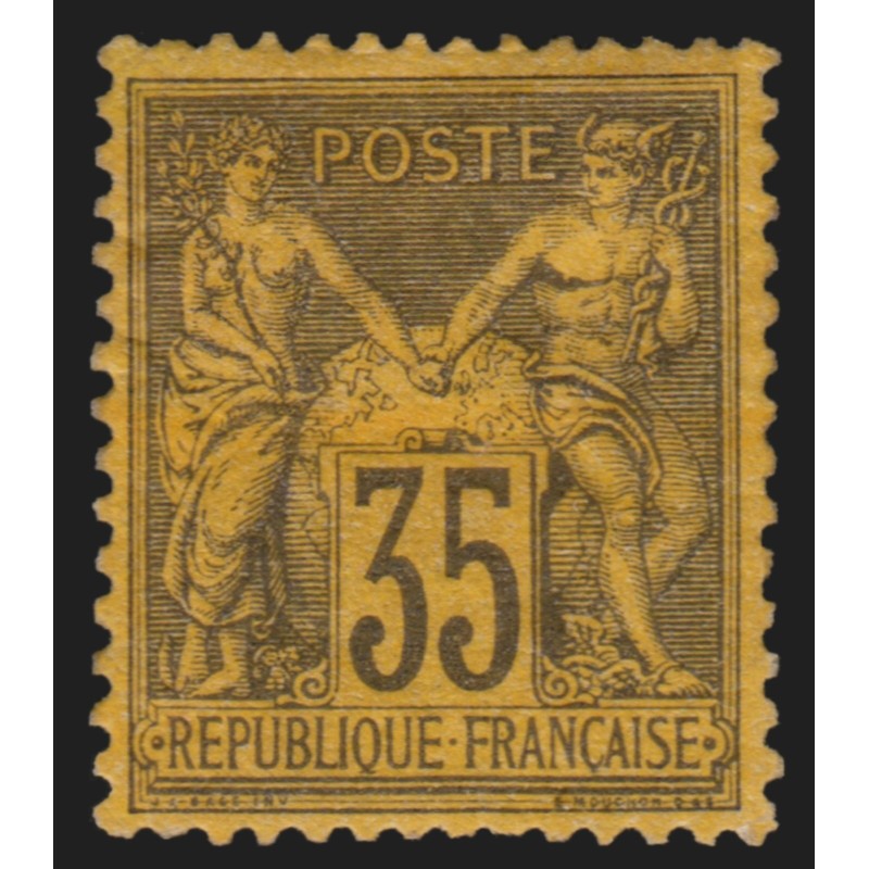 n°93, Sage 35c violet-noir, neuf * avec charnière - TB
