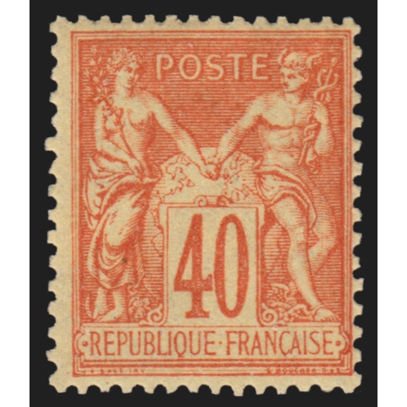 n°94, Sage 40c orange, Type II, neuf * légère trace de charnière - TB