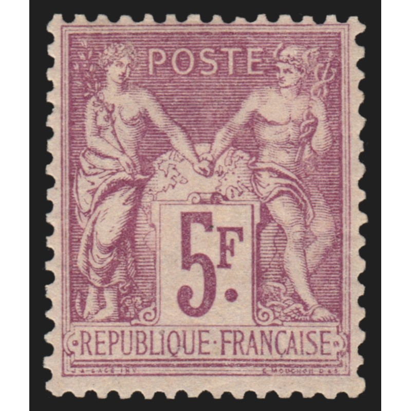 n°95f, Sage 5fr lilas-vif, neuf * légère trace de charnière - TB