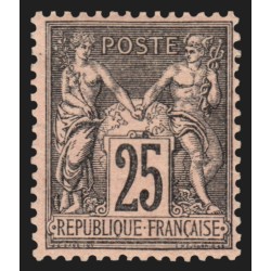 n°97, Sage 25c noir sur rose, neuf * gomme avec charnière - TB