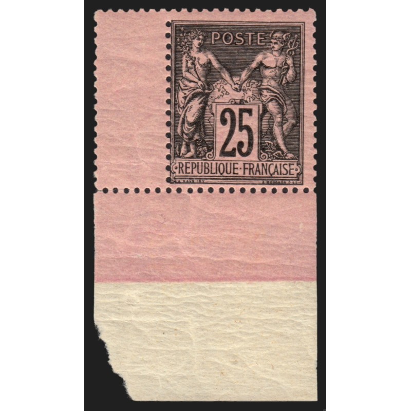 n°97a, Sage 25c noir sur rose-foncé, neuf ** sans charnière, signé ROUMET - TB