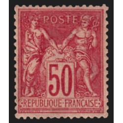 n°98c, Sage 50c ROSE-VIF, Type II, neuf * légère trace de charnière - TTB