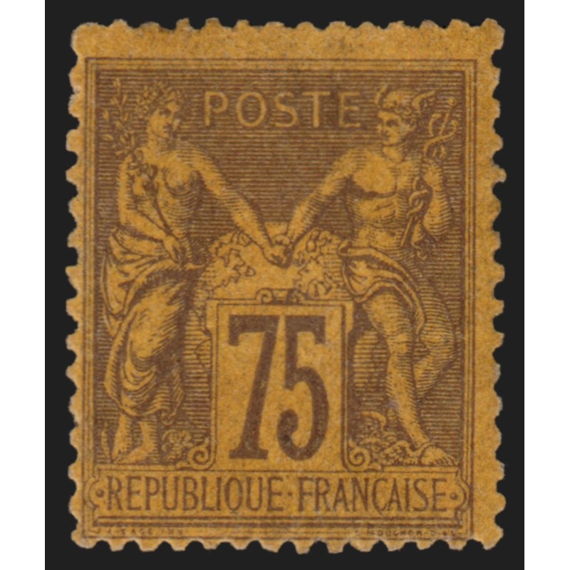 n°99, Sage 75c violet sur orange, neuf * avec charnière GNO - B/TB