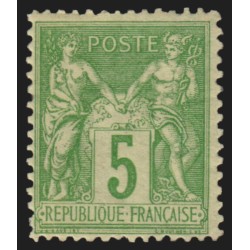 n°106, Sage 5c vert-jaune, Type II, neuf * légère trace de charnière - TB