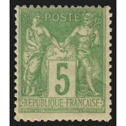 n°106, Sage 5c vert-jaune, Type II, neuf ** sans charnière - TB
