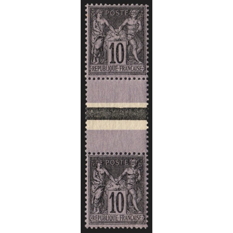 n°103b, Types I et II se tenant, Sage 10c noir sur lilas, neufs ** - TB