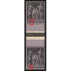 n°103b, Types I et II se tenant, Sage 10c noir sur lilas, neufs ** - TB