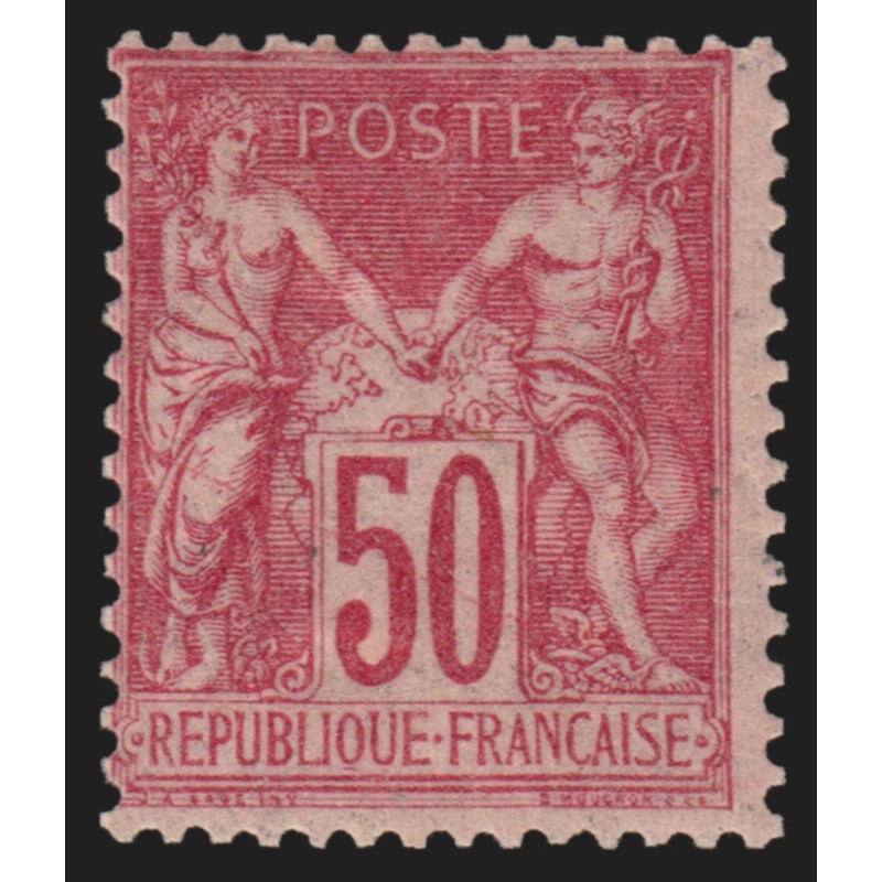 n°104, Sage 50c rose, Type I (N sous B), neuf * légère trace de charnière - TB