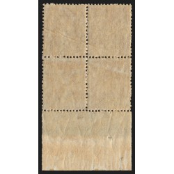 n°105, bloc de quatre, bord de feuille, Sage 2fr bistre, neuf * - B/TB